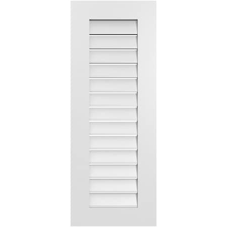 Ekena Millwork Vertical Surface Mount PVC Gable Vent: Functional, w/ 3-1/2"W x 1"P Standard Frame, 16"W x 42"H GVPVE16X4201SF